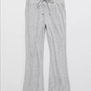 Aerie Kick-It Flare Velour High Waisted Pant